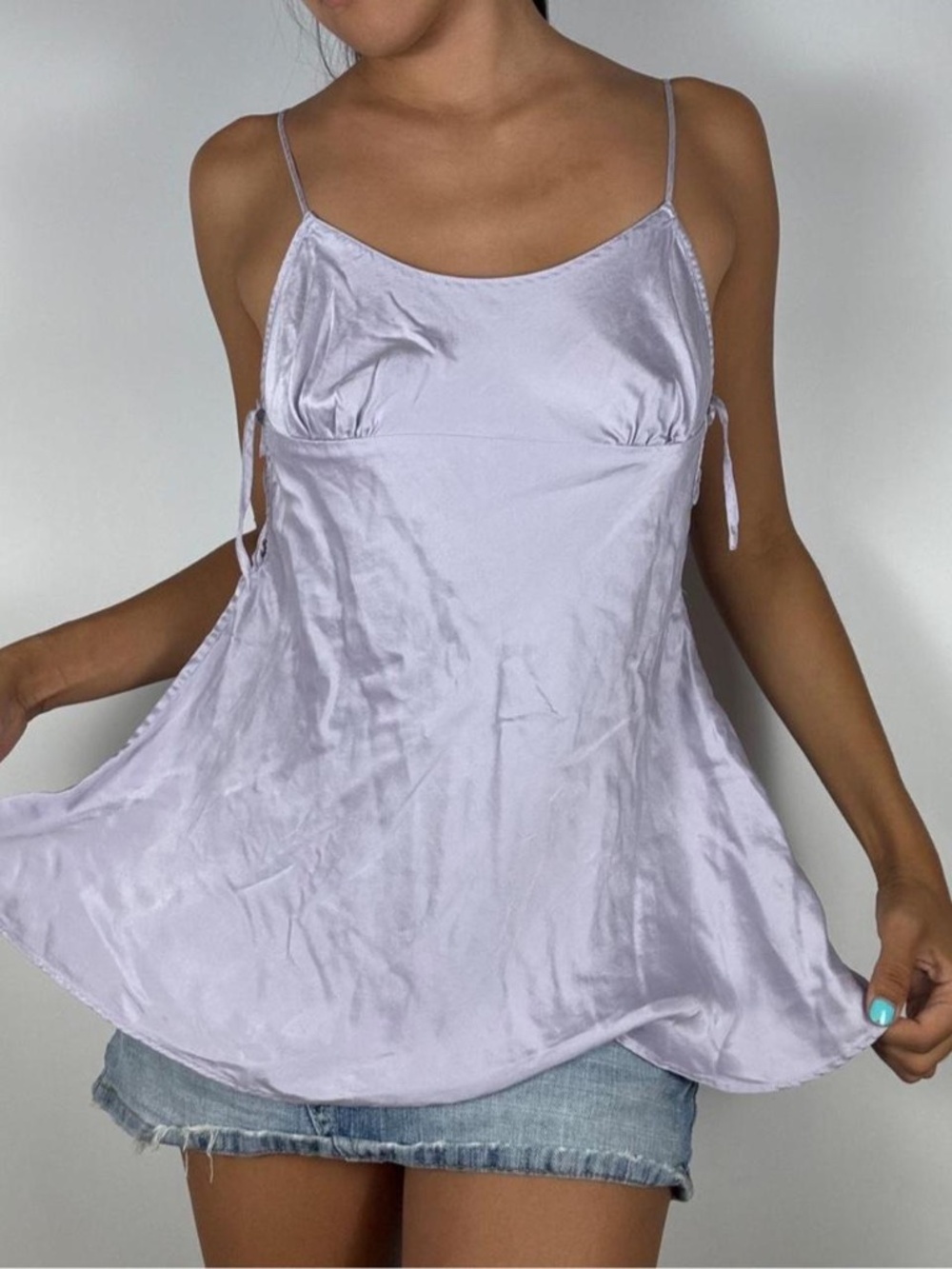 Y2k Victoria’s Secret Light purple silk cami top